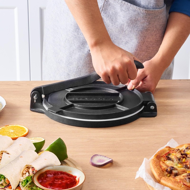 VEVOR Tortilla Press, 8 Inch Tortilla and Roti Maker, Cast