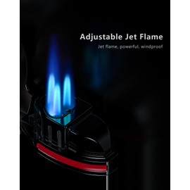 VVAY Jet Lighter, 3 Flame - Butane Refillable (Butane Gas Not Included)