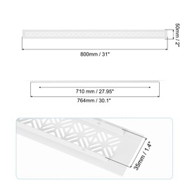 PATIKIL 31 x 2 Inch Door Air Vent Cover, Heavy Duty Aluminum Grille Ventilation Cover Louvered with Mounting Screws for Cabinet Wardrobe Door, White