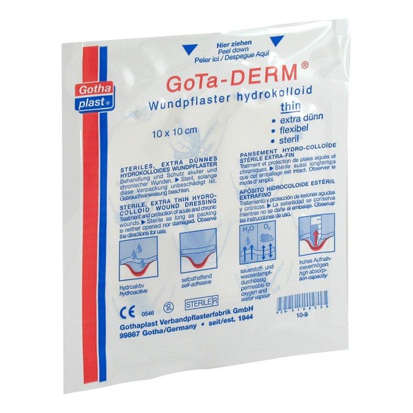 GOTHA DERM Hydrocollation Pipe 10 cm x 10 cm Pack