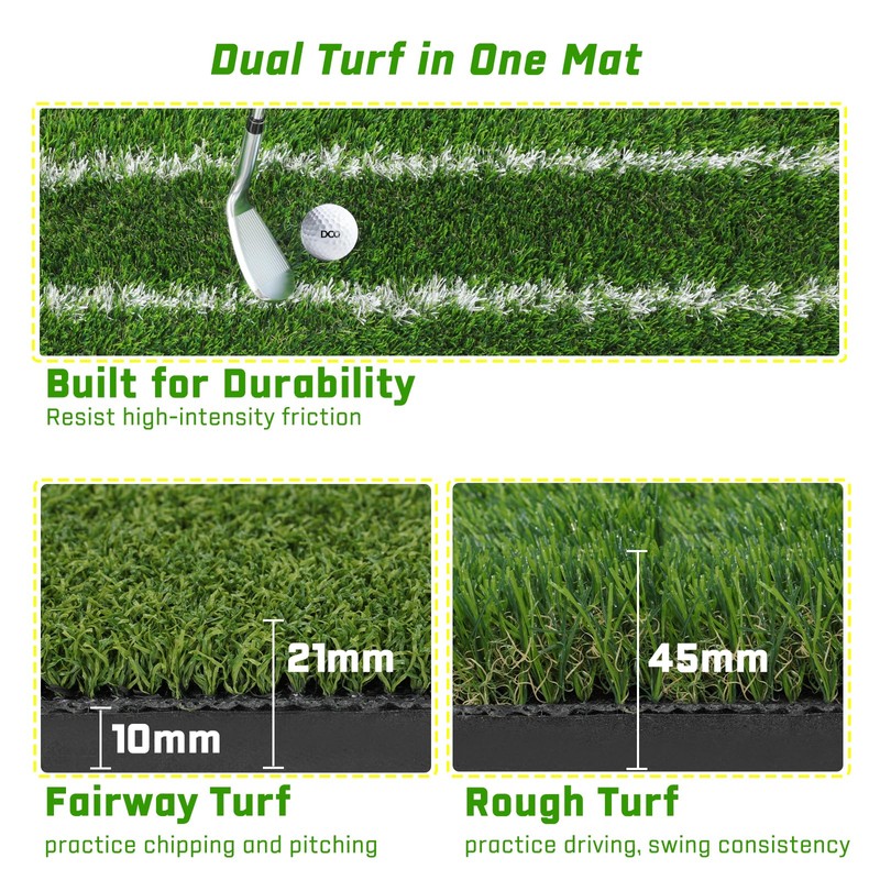 DCQ 6x4ft Extra Large Golf Mat for Driver and Iron,