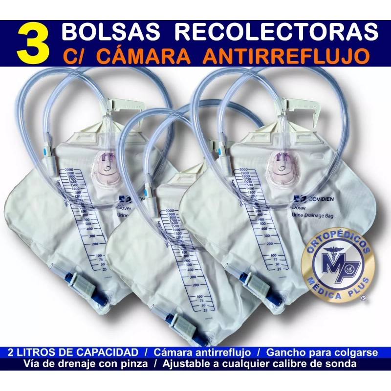 Dover Bolsa 3 Pack Con Valvula Antirreflujo Dover Foley Orina