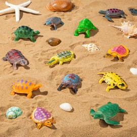 HTZNHXT 20Pcs Plastic Turtles Toy for Kids, Small Sea Turtle Toys Bulk, Mini Resin Fake Figures for Forest Animals