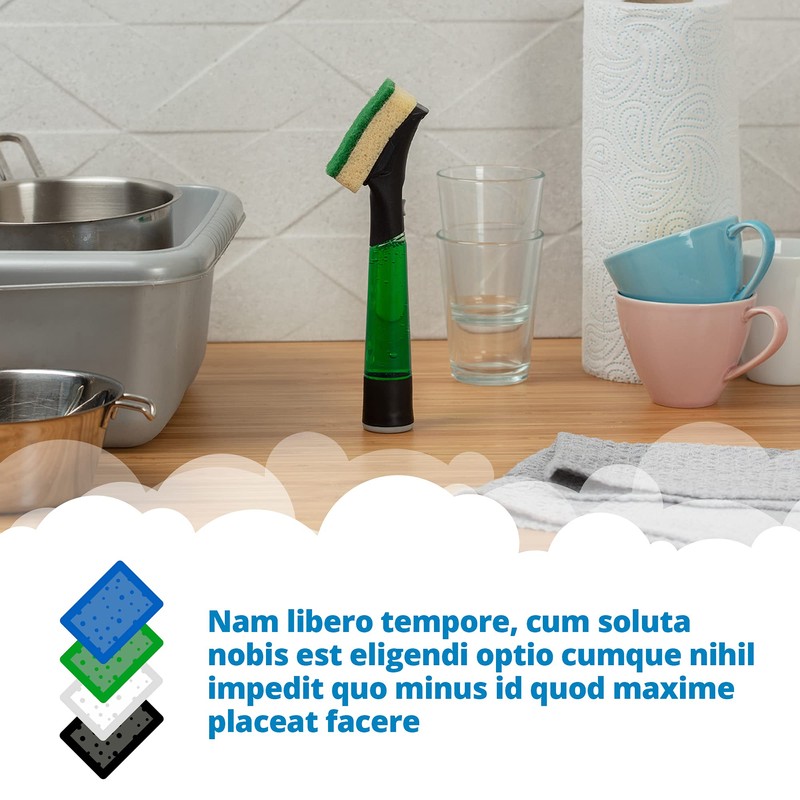 Dishmatic Green General-Purpose Washing-Up Sponge Refill Heads with Antibacterial Abrasive