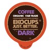 EKOCUPS Organic Dark Roast Coffee Pods, Strong Bold Dark Roast