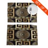 Retro Black Gold Greek Key Meander Luxury Placemats for Dining