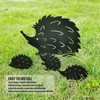 4Pcs Metal Hedgehog Decorative Garden Stakes Cute Animal Hollow Design