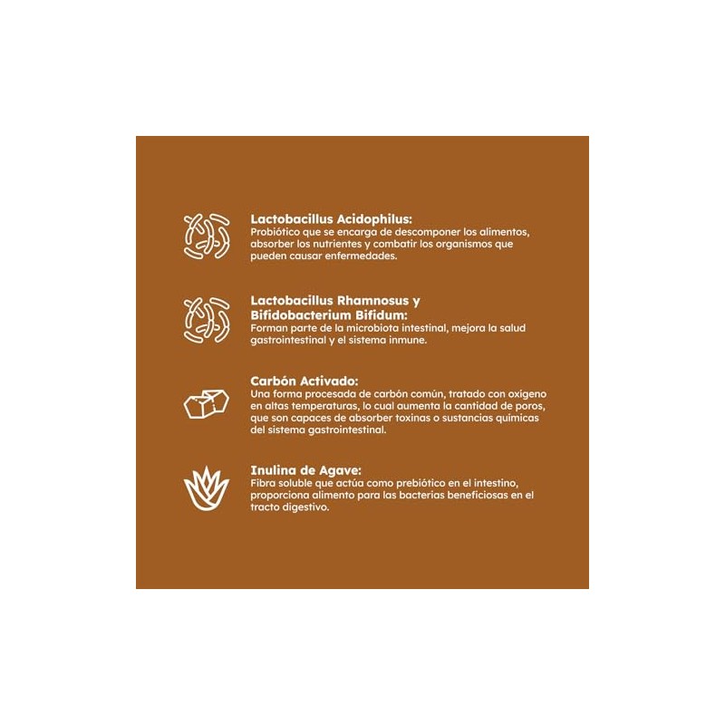 Detoxken - Prebióticos y Probióticos con Carbón Activado, 10 Billones