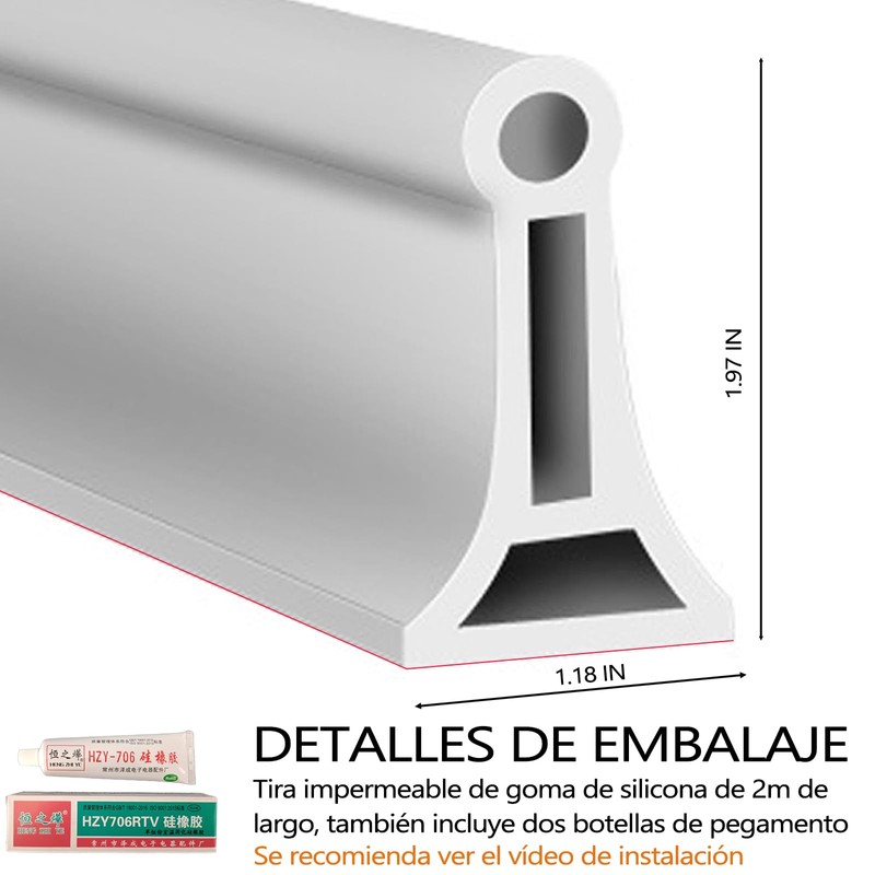 TYEGDAVD Barrera de Agua 2M, Presa de Agua para Ducha