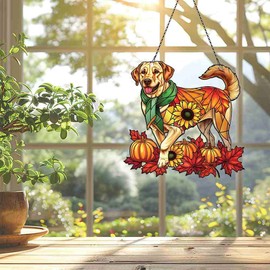 Labrador Retriever Ornaments Acrylic Window Hanging, Labrador Retriever Gifts for Women Men Labrador Retriever Lovers, Labrador Retriever Decor, Labrador Retriever Autumn Ornaments