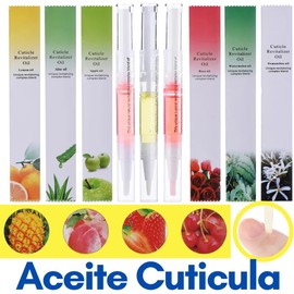 Paquete 12 Aceite Hidratante Revitalizante Natural Para Uña Cutículas Manicure Esmalte de Nutrición Para Uñas Húmedas Aplicador Lápiz Aroma Frutal Reparación Cutículas (Cherry)