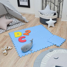 LittleTom 9 Pieces Play Mat Baby Puzzle Mat from Zero - 30 x 30 cm Crawling Mat Baby Play Mat Children Baby Blanket Play Mat - Floor Mat Children's Room - Activity Baby Mat Floor Protection Mat Baby