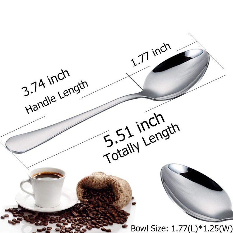 DJ-WARE Teaspoons Stainless Steel Small Tea Spoons Set of 12,