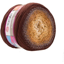 Yarn Art Flowers 55% Cotton 45% Acrylic 250gr 1094yds Multicolor Rainbow Crochet Sport Yarn (284)
