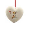 Image Industry Cat Ginger & White Ceramic Heart Bauble -