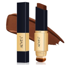 Aliver 2 in 1 Colour Changing Concealer Stick with Cosmetic Brushes,  Full Concealer Stick. (IVORY/NATURAL TAN/ESPRESSO) - Color: 03 ESPRESSO, BUY 1, Standard