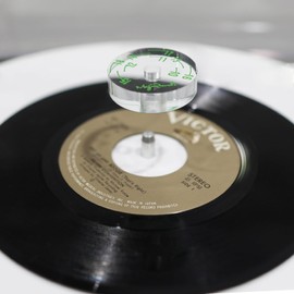 Record Adapter 7" EP Record Player Accessory 45 Turn Adapter for Big Hole Record Clear Acrylic Material with Distance Calibration Scale
