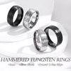 Adreamz 6mm 8mm Mens Hammered Tungsten Carbide Wedding Rings Black