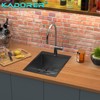 15 x 20 Inch Black Drop In Kitchen Bar Sink,