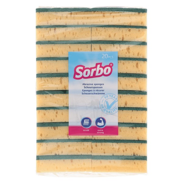 Sorbo Scouring Pads, Viscose, Yellow, Medium