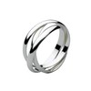 Dew Sterling Silver Interlocking Bands 3 x 3mm Rings, Size