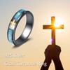 DAYLINLOVE Turquoise Cross Ring S925 Sterling Silver Black Turquoise Rings