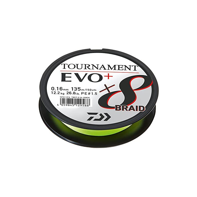 Daiwa Tournament x8 Braid EVO+ 0.26 mm, 19.8 kg/43.7 lbs,