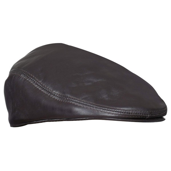Men's Brown Real Soft Leather Ivy Beret Newsboy Gatsby Golf