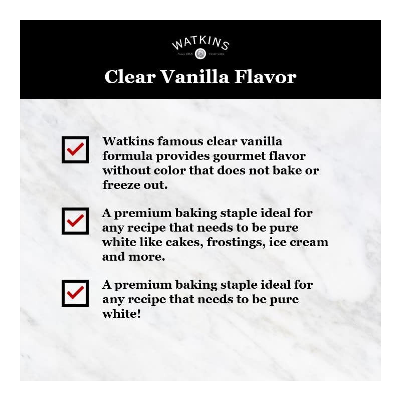 Watkins Clear Vanilla Flavor, 2 Fl. Oz. (Pack of 12)