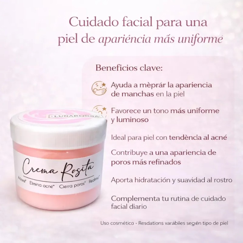 Crema Rosita Tónico De Arroz Jabón Arroz Y Bicarbonato