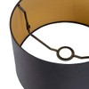 QAZQA Modern Cotton Lampshade Black 35I30I20 with Gold I Brass