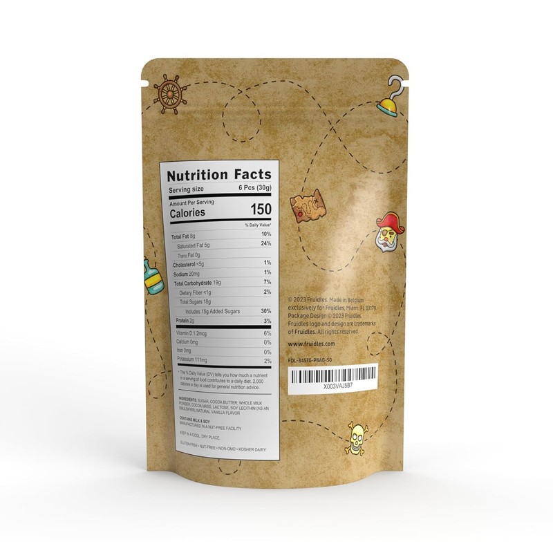 Pirate Belgian Milk Chocolate Coins, Kosher Certified Dairy, Non GMO