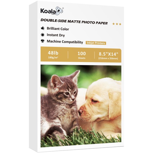 Koala Photo Paper Double-side Matte 8.5X14 Inches Compatible with Inkjet