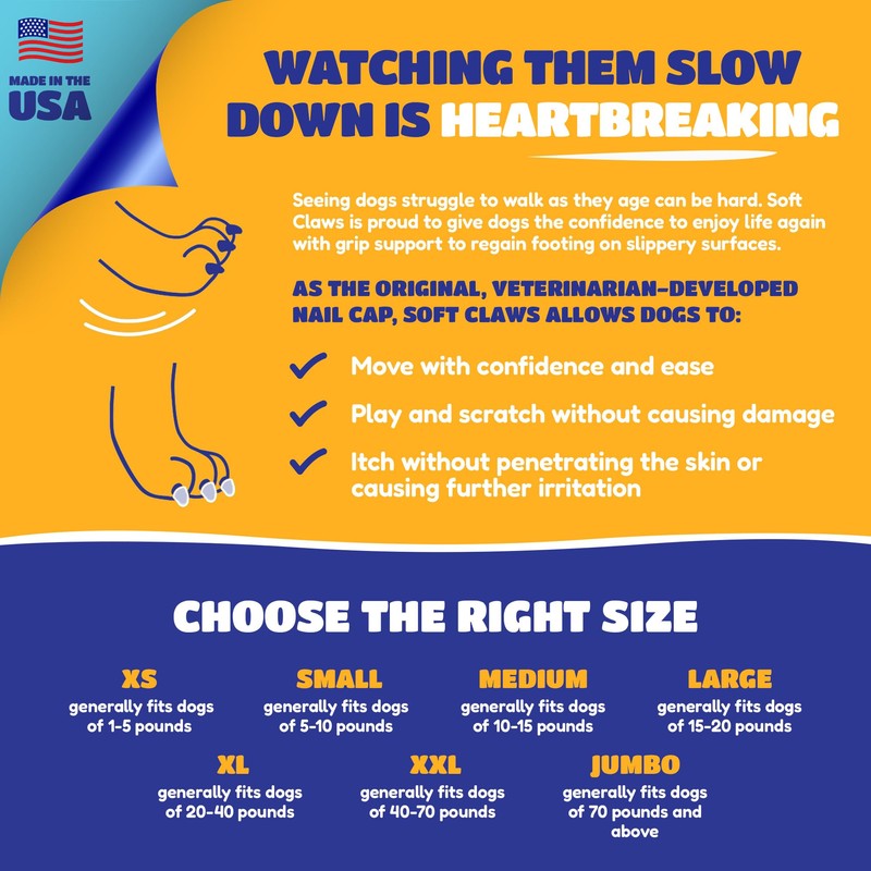 Soft Claws Nail Caps for Dogs with Non-Slip Design -