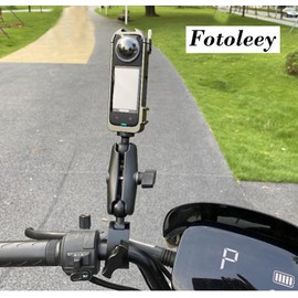 Fotoleey Motorcycle Mount for Insta360 X4, Ace Pro 2, Ace, One RS- Camera Bicycle Mount Handlebar Clamp Compatible with GoPro Hero 13, Hero 12/11/10/9/8