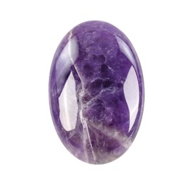 GEMMYDREAM 2.4'' Amethyst Healing Crystals Palm Stone Worry Stone, Natural Polished Stone for Massage, Reiki, Stress Relief, and Balancing Meditation Accessories