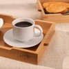 HTB HTB-BET1 Natural Bamboo Tray, Square Shape, Tray with Handle,