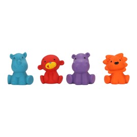 4pcs Dog Molar Sound Toy Cute Cartoon Animal Teeth Grinding and Cleaning Interactive Latex Dog Squeaky Toys