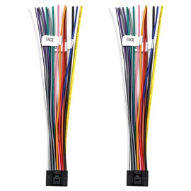 DollaTek 2Pcs 16Pin Universal Speaker Power Cord Plug Universal Audio Cable for Car Stereo