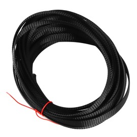 Laroal Black Flame-Retardant Nylon Braided Mesh Tube PET Encrypted Telescopic Braided Tube Cable Flexible Insulation Protection Sleeve 10mm Diameter 10 Meters Long