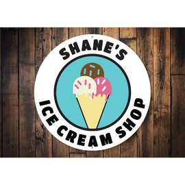 Custom Ice Cream Shop Sign - 18-inch Circle