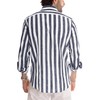 Meilicloth Men's Long-Sleeved, Striped, Casual Summer Shirt with Buttons, Regular