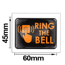 SkinoEu 2 x 3D Gel Sign Notification Symbol Ring The Bell Stickers Orange Marking for Doorbell Gate Door KS 62
