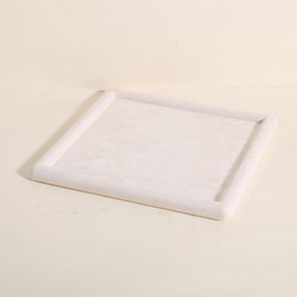 CHISTOR Jewelry storage organizer plate, Square velvet Jewerly display tray, Empty Jewelry showcase tray for Necklace Bracelet Ring Earring display stand holder (Beige-Large, 9.8 x 9.8 in)