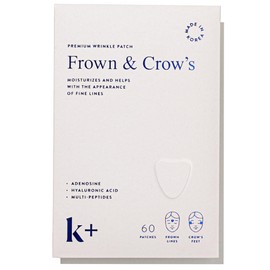 K+ Wrinkle Patches for Forehead, Crow’s Feet & Smile Lines – Korean Overnight Patches with Hyaluronic Acid, Peptides & Adenosine (60 Count)
