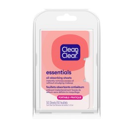 Clean & Clear Clean & Clear Oil Absorbing Facial Sheets, Portable Blotting Papers for Face & Nose, Blotting Sheets for Oily Skin to Instantly Absorb & Remove Excess Oil & Help Reduce Shine, 50 ct