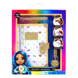 Rainbow High Secret Journal- Fashion Journal with Lock, Activity Book, Pen, and Necklace Charm to Unlock Your Creative Ideas, Kids 6-12 Years,Multicolor