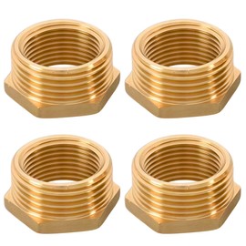 Brass Reducer G3/4 Inch to G1/2 Inch (AG Diameter 25 mm x Inner Thread Diameter 20 mm), Pack of 4 Reduction Thread Fitting G3/4 Inch x G1/2 Inch Male Thread/Female Thread, Brass Reducer