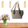 Boao 4 Pieces Wood Hooks for Towels Wall-Mounted Natural Wood