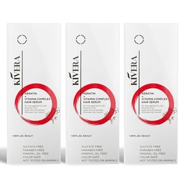 KIVERA Keratin + Vitamin Complex Hair Serum - Hair Serum for Hair Growth - Hair Serum for Frizzy and Damaged Hair - Anti Frizz Hair Serum for Men & Women, 3 Pack
